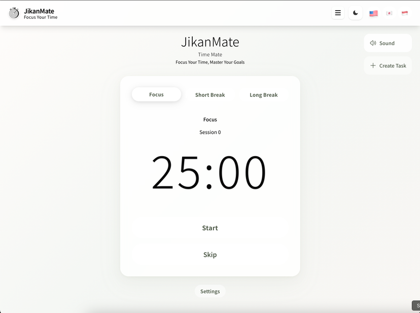 JikanMate - Pomodoro Timer App